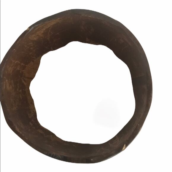 Vintage Painted Wood Bangle Bracelets Cream Brown - Picture 5 of 15